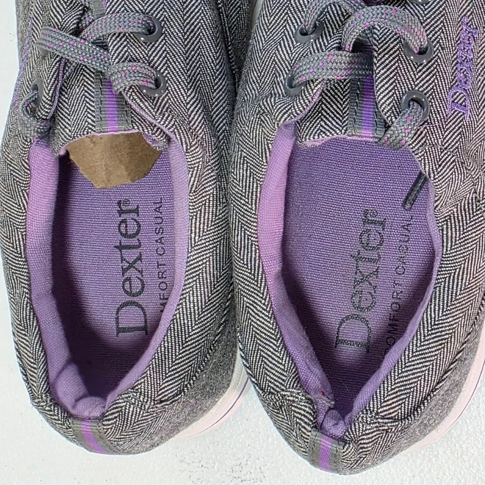Dexter Kerrie Herringbone Bowling Shoes B4271-5 Womens 7 M(B) Grey Purple Sporty